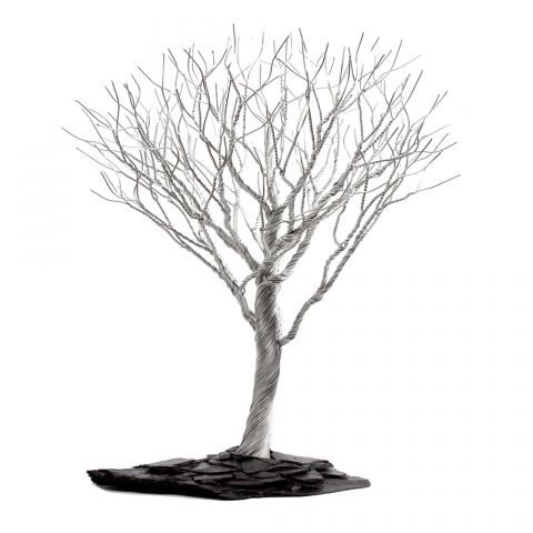 Luminous Bonsai Tree Aluminum Wire Sculpture 