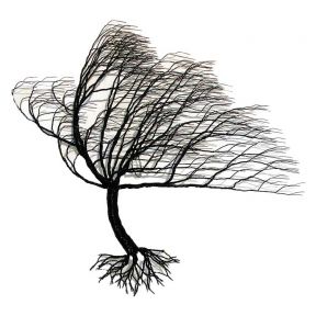 Newest Randy Adams Windblown Tree Wire Slate Art 1981