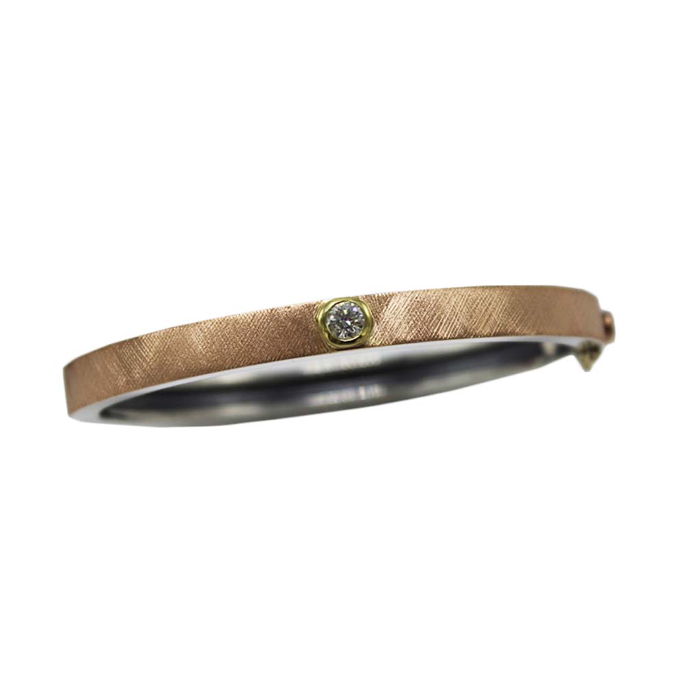 Rene Escobar Diamond Yellow Gold Bangle Bracelet