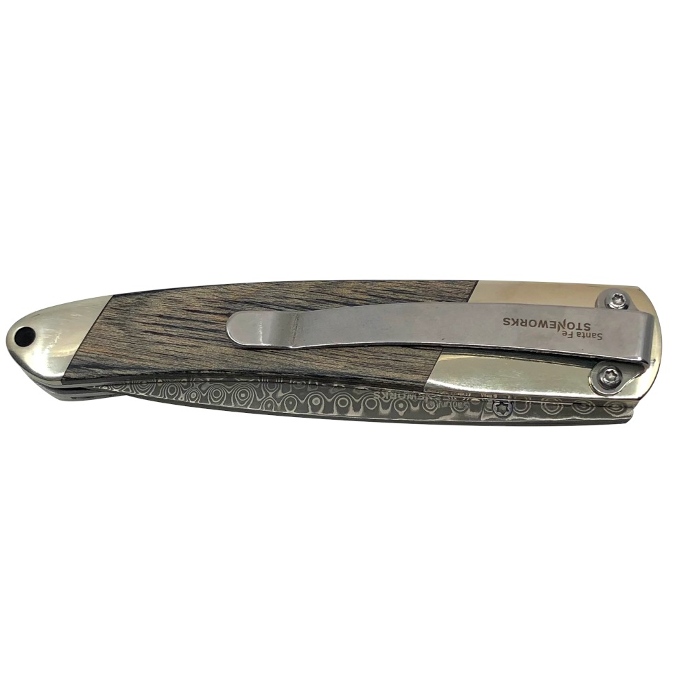 Woolly Mammoth Tooth Collection 4 Damascus Linerlock Knife with