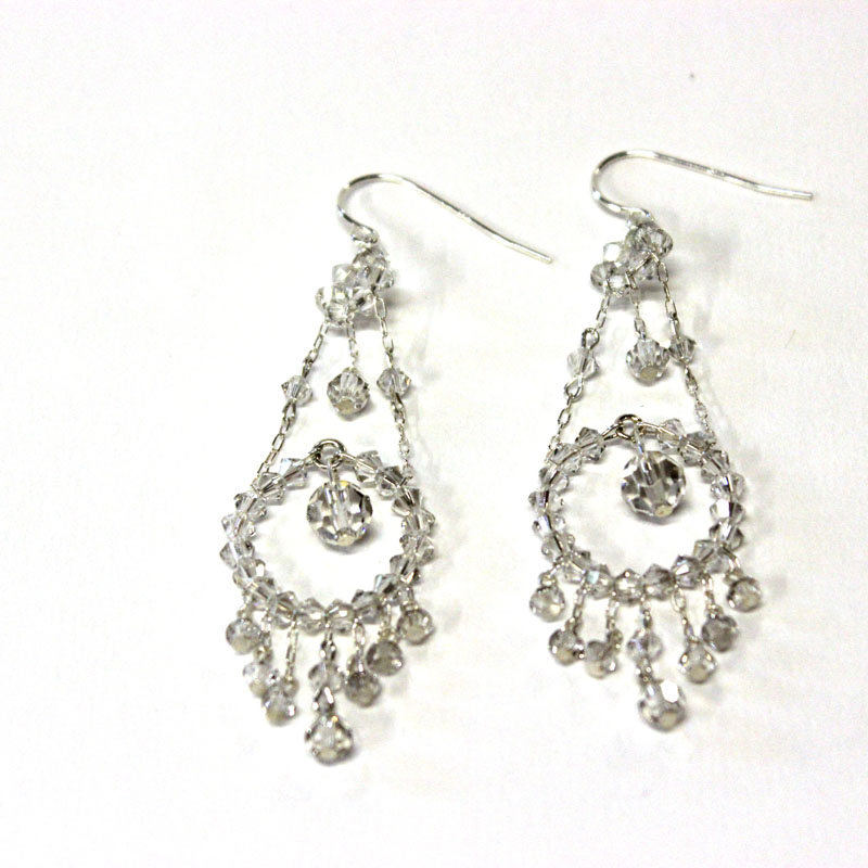 Silver Crystal Chandelier Earrings