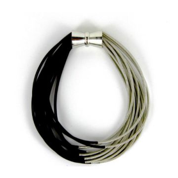 Multi-Strand Slate-Tone Piano Wire Necklace w/ Geode Beads - Mima's Of  Warwick, LLC