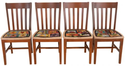 Used wood dining discount chairs